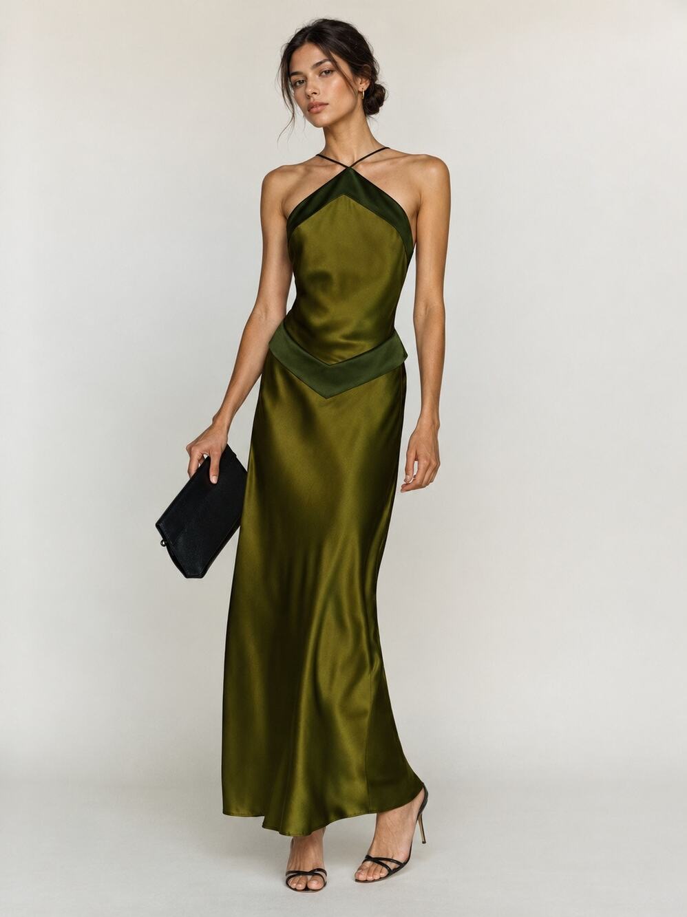 Reformation Jillian 100% Silk Dress Pear Olive Green Size 12 NWT